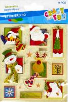 Opakowanie Ozdoba BN naklejki świąteczne 3D mix