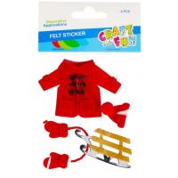 Opakowanie Ozdoba filcowa samoprzylepna atrybuty zima 4szt