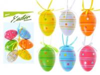 Opakowanie Ozdoba jajka plastik nadruk 6cm 6szt