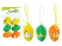 Zdjęcie produktu Ozdoba jajka plastik nadruk 6cm 6szt