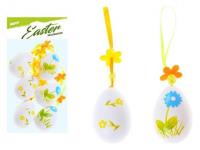 Opakowanie Ozdoba jajka plastik nadruk 6cm 6szt