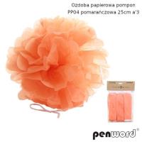 Opakowanie Ozdoba papierowa pompon pomarańczowa 25cm 3szt