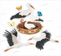 Opakowanie Ozdoby okienne Wiosna bocianie gniazdo 6szt