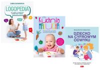 Pakiet Poradniki. Logopedia / Kuchnia malucha / Dziecko na cyfrowym odwyku. Autor: Małgorzata Majewska, Szymańska Dorota, SABINA BARANOWSKA. SmakLiter.pl Okładka książki Pakiet Poradniki. Logopedia / Kuchnia malucha / Dziecko na cyfrowym odwyku