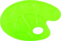 Opakowanie Paletka do mieszania kolorów owalna, 10 przegródek, zielona, Happy color