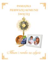 Okładka książki Pamiątka Pierwszej Komunii Św. z ramką - uszkodzone