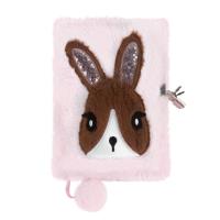 Opakowanie Pamiętnik pluszowy z kłódką różowy Królik DERFORM
