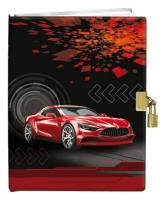 Opakowanie Pamiętnik z kłódką 13x18 Czerwone auto 60K gładki