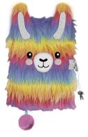 Opakowanie Pamiętnik z kłódką 3D włochacz A5 96k Rainbow Alpaca