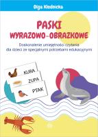 Paski wyrazowo-obrazkowe. Autor: Olga Kłodnicka. SmakLiter.pl Okładka książki Paski wyrazowo-obrazkowe