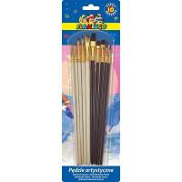 Pędzle artystyczne z drewnianym uchwytem 10szt. Wydawca: Titanum. SmakLiter.pl Opakowanie Pędzle artystyczne z drewnianym uchwytem 10szt