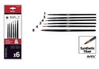 Pędzle syntetyczne 6szt. Wydawca: Artix. SmakLiter.pl Opakowanie Pędzle syntetyczne 6szt