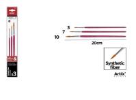 Pędzle syntetyczne okrągłe 3szt. Wydawca: Artix. SmakLiter.pl Opakowanie Pędzle syntetyczne okrągłe 3szt
