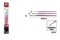 Pędzle syntetyczne płaskie 3szt. Wydawca: Artix. SmakLiter.pl Opakowanie Pędzle syntetyczne płaskie 3szt