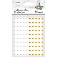 Opakowanie Perełki samoprzylepne 5mm 100szt białe złote