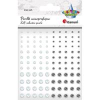 Opakowanie Perełki samoprzylepne okrągłe 120szt białe srebrne