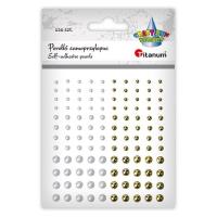 Opakowanie Perełki samoprzylepne okrągłe 120szt białe złote