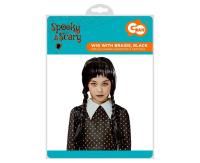 Opakowanie Peruka Czarne Warkocze z grzywką