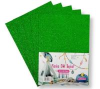Opakowanie Pianka brokatowa ciemnozielona 21x29,7cm 5szt