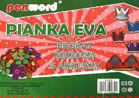 Opakowanie Pianka brokatowa srebrna 20x30cm 5szt