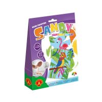 Piaskowe malowanki z brokatem Sandy Glitter papuga i flaming. Wydawca: ALEXANDER GRY. SmakLiter.pl Opakowanie Piaskowe malowanki z brokatem Sandy Glitter papuga i flaming