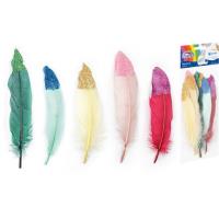 Piórka z brokatem kolorowe 10-15 cm 10 szt. Fiorello GR-FE012. Wydawca: Fiorello. SmakLiter.pl Opakowanie Piórka z brokatem kolorowe 10-15 cm 10 szt. Fiorello GR-FE012