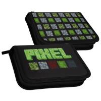 Opakowanie Piórnik 1 zamek 2 klapki z wyposażeniem Pixel