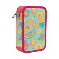 Opakowanie Piórnik 2-poziomowy z wyposażeniem Milan FRUTIKIS zielono - pomarańczowy