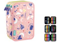 Piórnik 3 poz. z wyprawką Magic różowy MILAN. Wydawca: MILAN. SmakLiter.pl Opakowanie Piórnik 3 poz. z wyprawką Magic różowy MILAN