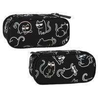 Opakowanie Piórnik saszetka owalna 1 zamek Kot holo