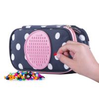 Opakowanie Piórnik szkolny na suwak Kropki z różowym panelem