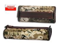 Piórnik szkolny WAR-1217 owal moro brązowa kratka. Wydawca: Warta. SmakLiter.pl Opakowanie Piórnik szkolny WAR-1217 owal moro brązowa kratka
