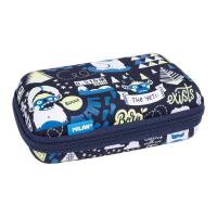 Opakowanie Piórnik usztywniany + 2 saszetki z wyposażeniem Milan THE YETI 2 granatowy