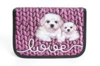 Opakowanie Piórnik z 2 klapkami Love różowy