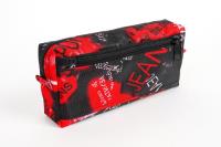 Opakowanie Piórnik z 2 zamkami błyskawicznymi Jeans czerwony