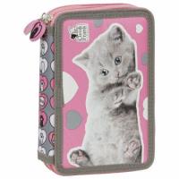 Opakowanie Piórnik z wyposażeniem, dwukomorowy Kotki