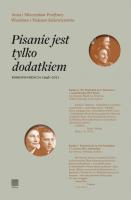 Pisanie jest tylko dodatkiem. Korespondencja.... Autor:   Praca zbiorowa. SmakLiter.pl Okładka książki Pisanie jest tylko dodatkiem. Korespondencja...