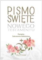 Pismo Święte NT Pamiątka Sakramentu Małżeństwa. Wydawca: Pallottinum. SmakLiter.pl Opakowanie Pismo Święte NT Pamiątka Sakramentu Małżeństwa