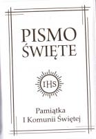 Okładka książki Pismo Święte w etui białe - I Komunia Św.