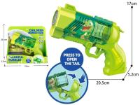 Pistolet na bańki mydlane Dino. Wydawca: Czapska. SmakLiter.pl Opakowanie Pistolet na bańki mydlane Dino