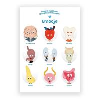 Plakat edukacyjny. Emocje A2. Wydawca: BIOMEDICA. SmakLiter.pl Opakowanie Plakat edukacyjny. Emocje A2