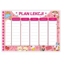 Opakowanie Plan lekcji A4 na lodówkę + pisak różowy