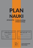 Plan nauki aplikanta adwokackiego/radcowskiego. Autor: Krakowiak Joanna, Malec Marta. SmakLiter.pl Okładka książki Plan nauki aplikanta adwokackiego/radcowskiego