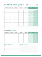Opakowanie Planer magnetyczny miesięczny zielony + marker