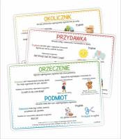 Opakowanie Plansze edukacyjne A4 - Części zdania 3 karty