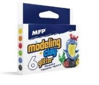 Opakowanie Plastelina brokatowa 6 kolorów 100g