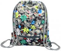 Opakowanie Plecak na sznurkach Flowers Black stright SO-11