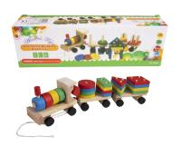Opakowanie Pociąg drewniany z piramidkami