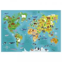Opakowanie Podkład oklejany mapa świata zwierzęta