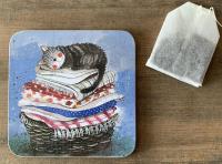 Opakowanie Podkładka pod kubek C17 Kot na koszu z praniem